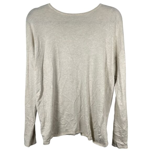 Fabletics Fabiana Tie Open Back Sweater Vanilla Heather Cream Size XS - Picture 4 of 5